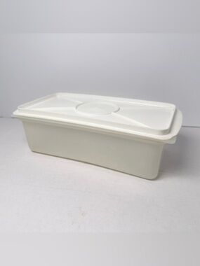 Vintage 60s/70s-Eagle Super Seal Storage Container USA-Rectangle White-EUC